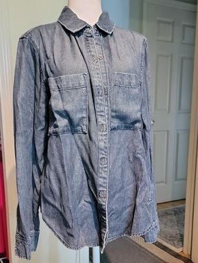 Cloth And Stone Blue Denim Button-Up Shirt
